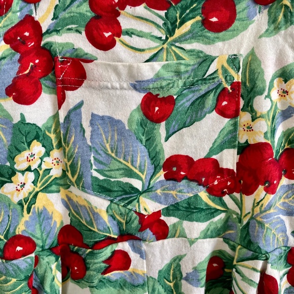 Vintage Cherry Romper Girls Size 10 Coverall Short Retro Fruit Summer Spring - Picture 4 of 14